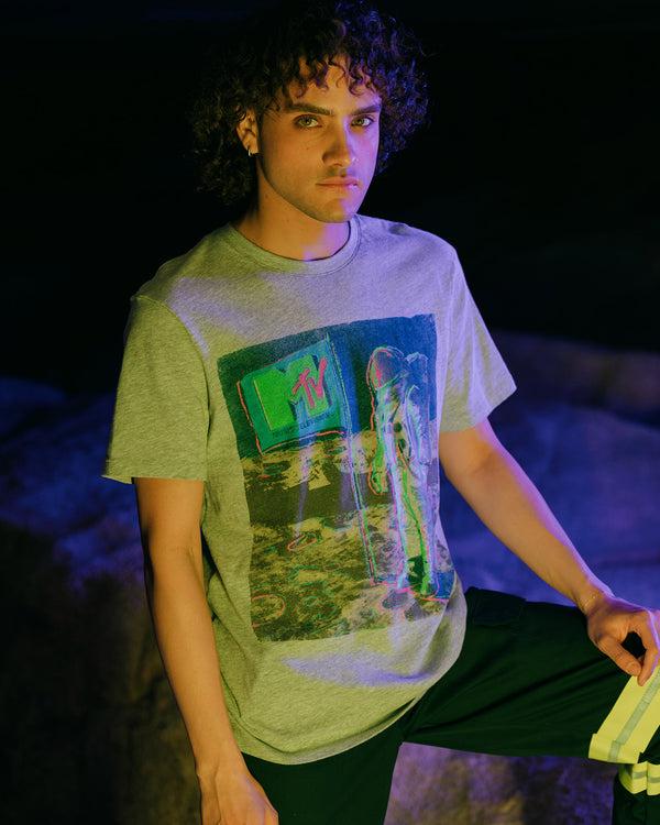 Junk Food Clothing MTV On The Moon Vintage Tee Heather Grey
