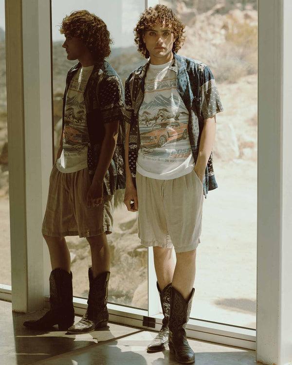 Junk Food Clothing Mustang Boss 302 Flea Market Tee White Burnout