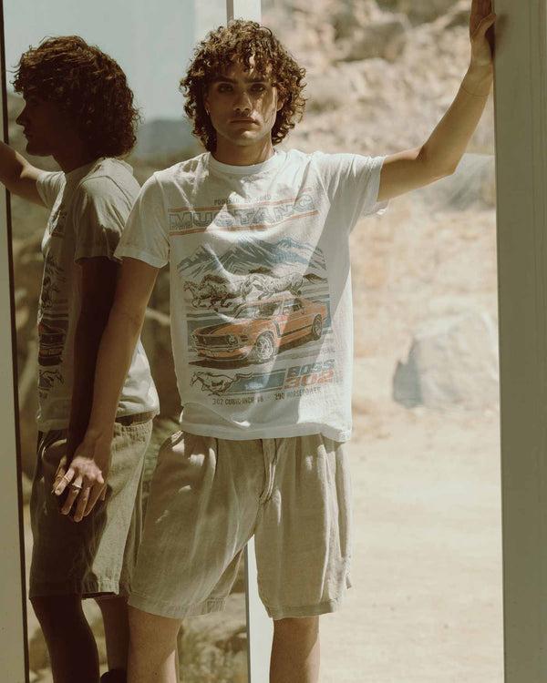 Junk Food Clothing Mustang Boss 302 Flea Market Tee White Burnout