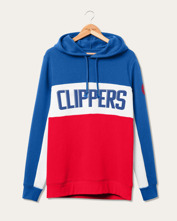 junk food clothing NBA Los Angeles Clippers Colorblock Hoodie Liberty/Licorice