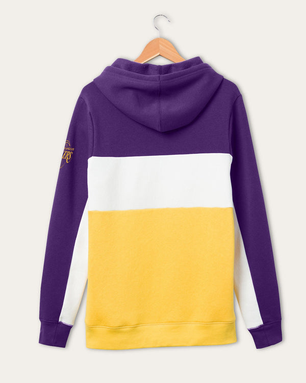 Junk Food Clothing NBA Los Angeles Lakers Colorblock Hoodie Purple/Mustard