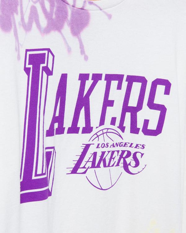 Junk Food Clothing NBA Los Angeles Lakers Tie Dye Flea Market Long Sleeve Tee Purple/Mustard