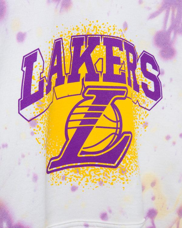 Junk Food Clothing NBA Los Angeles Lakers Tie Dye Hoodie Purple/Mustard