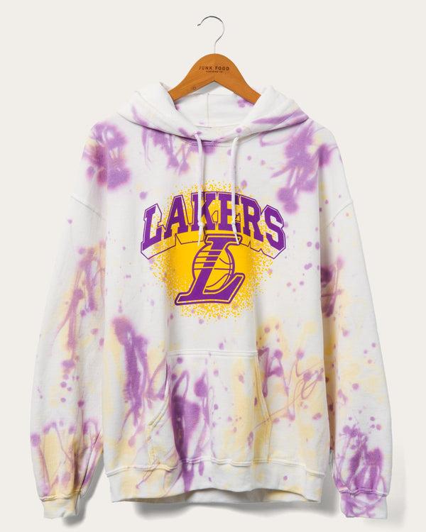 junk food clothing NBA Los Angeles Lakers Tie Dye Hoodie Purple/Mustard