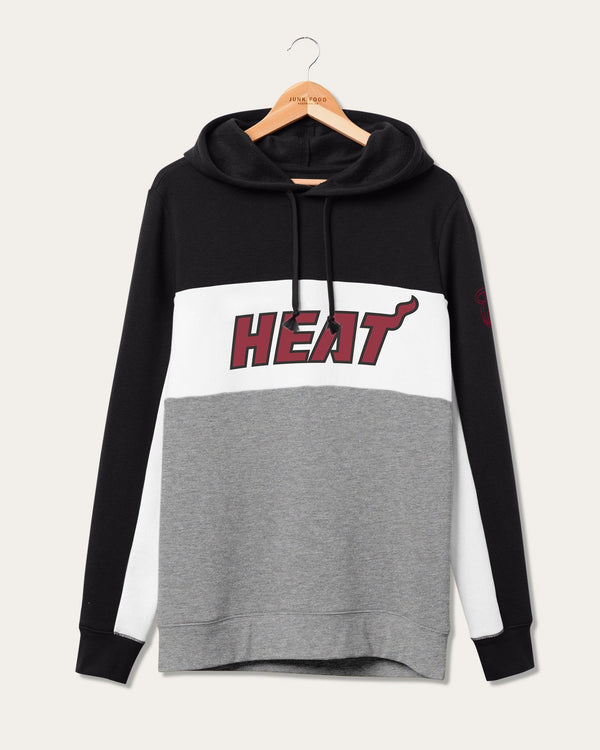 junk food clothing NBA Miami Heat Colorblock Hoodie True Black/Heather Grey
