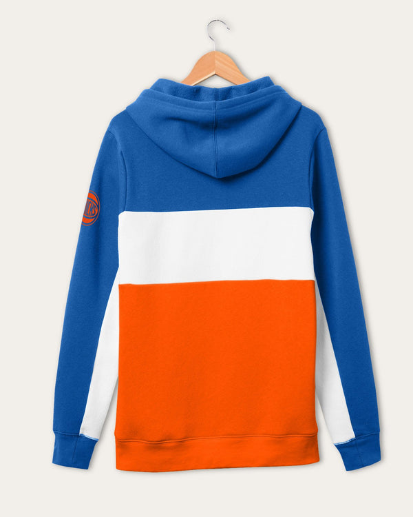 Junk Food Clothing NBA New York Knicks Colorblock Hoodie Liberty/Orange