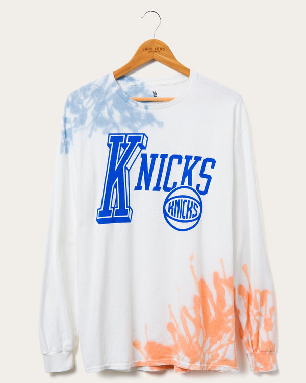 junk food clothing NBA New York Knicks Tie Dye Flea Market Long Sleeve Tee Liberty/Orange