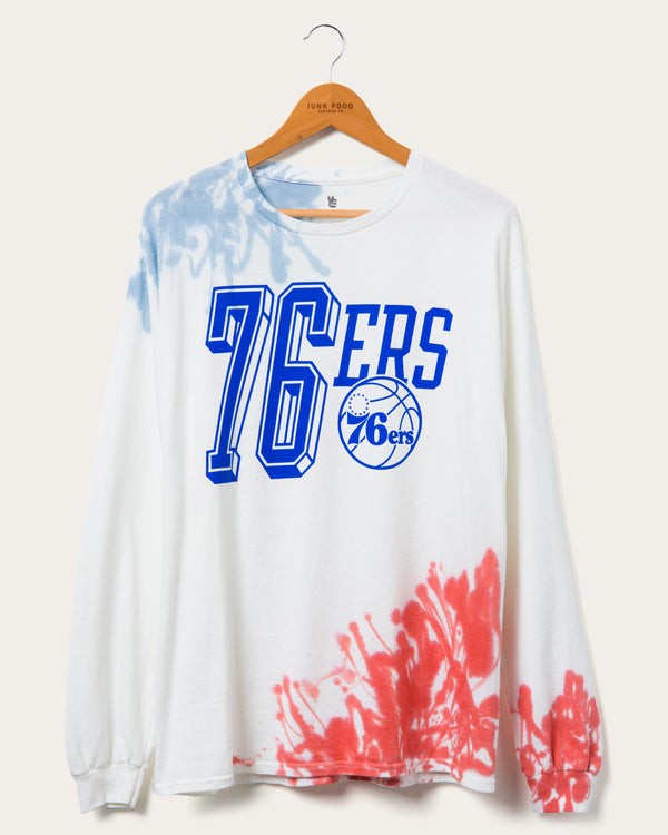 junk food clothing NBA Philadelphia 76ers Tie Dye Flea Market Long Sleeve Tee Liberty/Licorice