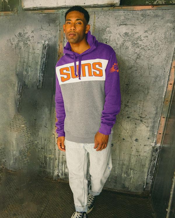 Junk Food Clothing NBA Phoenix Suns Colorblock Hoodie Purple/Heather Grey