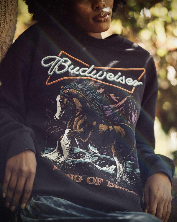 Junk Food Clothing Neon Sign Clydesdales Flea Market Fleece Black