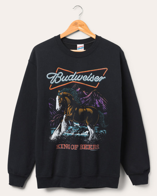 junk food clothing Neon Sign Clydesdales Flea Market Fleece Black