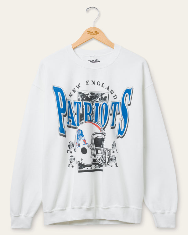 junk food clothing New England Patriots Conversion Flea Market Crew Fleece White