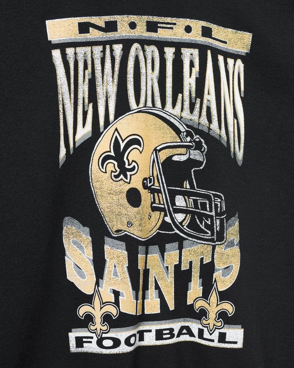 Junk Food Clothing New Orleans Saints Helmet Flea Market Crew Fleece Black