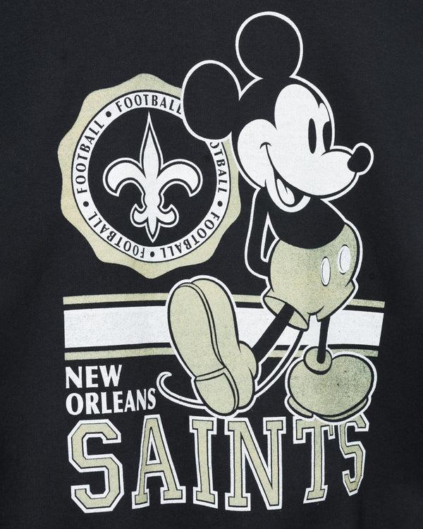 Junk Food Clothing New Orleans Saints Mickey Crew Fleece Black