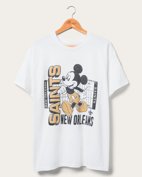 junk food clothing New Orleans Saints Mickey Field Tee White