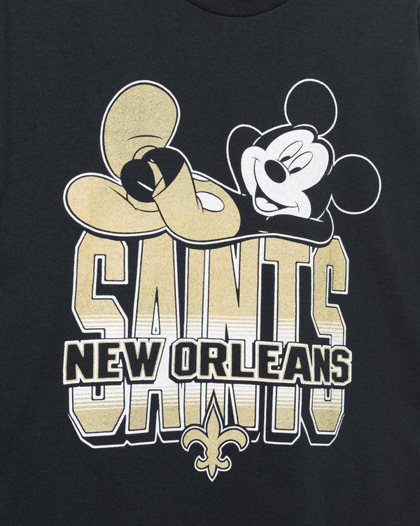 Junk Food Clothing New Orleans Saints Mickey Kick Back Tee Black