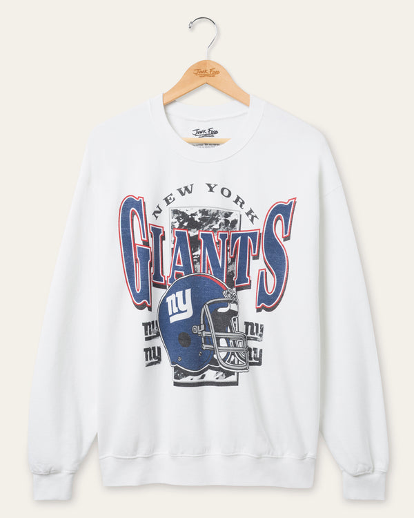 junk food clothing New York Giants Conversion Flea Market Crew Fleece White