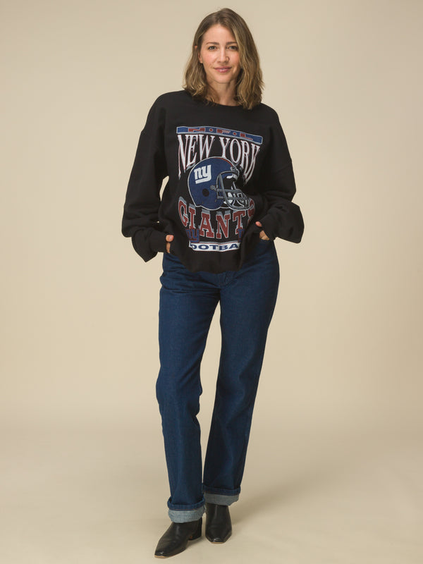 Junk Food Clothing New York Giants Helmet Flea Market Crew Black