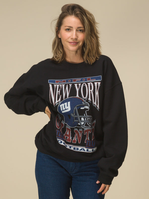 Junk Food Clothing New York Giants Helmet Flea Market Crew Black