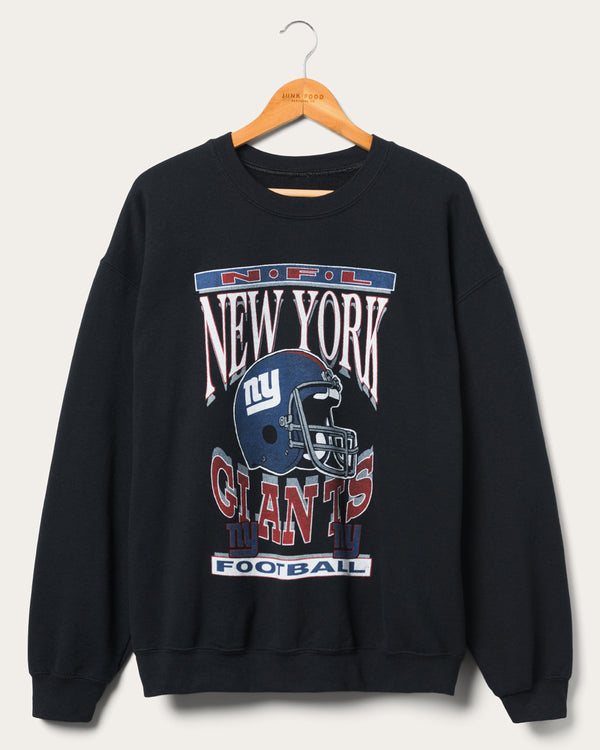 junk food clothing New York Giants Helmet Flea Market Crew Black