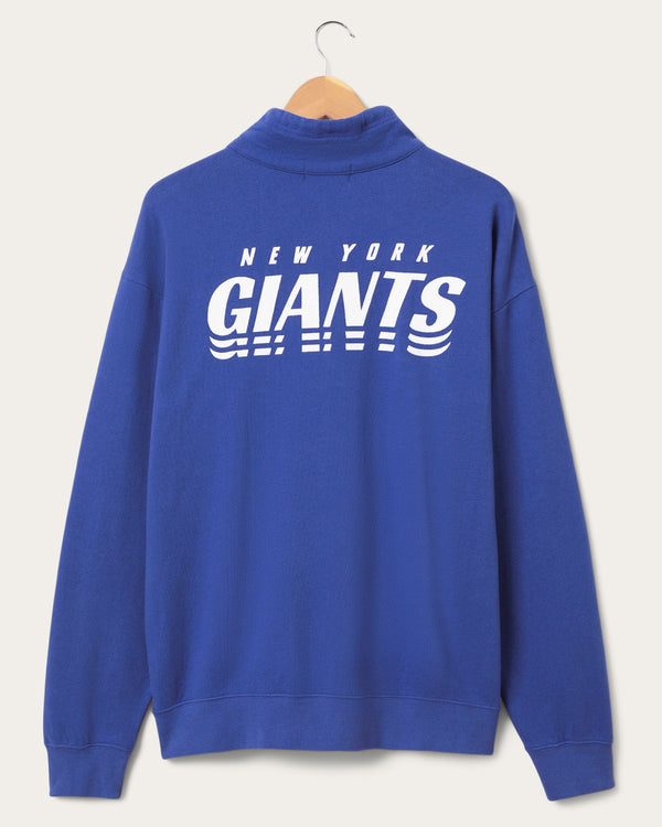 Junk Food Clothing New York Giants Mock 1/4 Button Up Liberty
