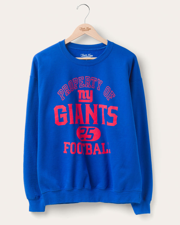 junk food clothing New York Giants Property Flea Market Crew Fleece Royal