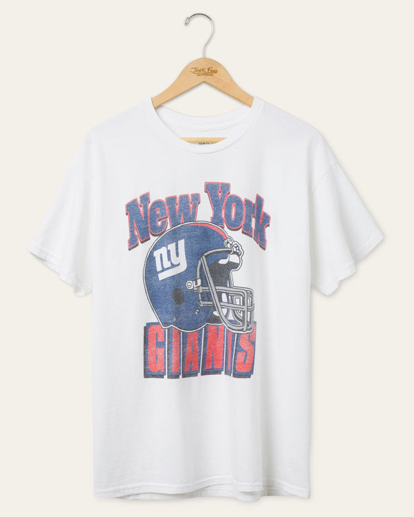 junk food clothing New York Giants Throwback Helmet Flea Market Tee White