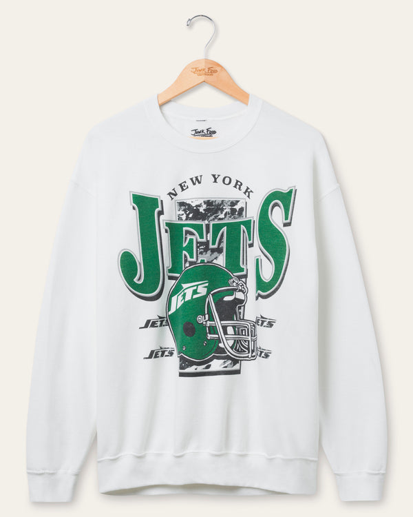 junk food clothing New York Jets Conversion Flea Market Crew Fleece White