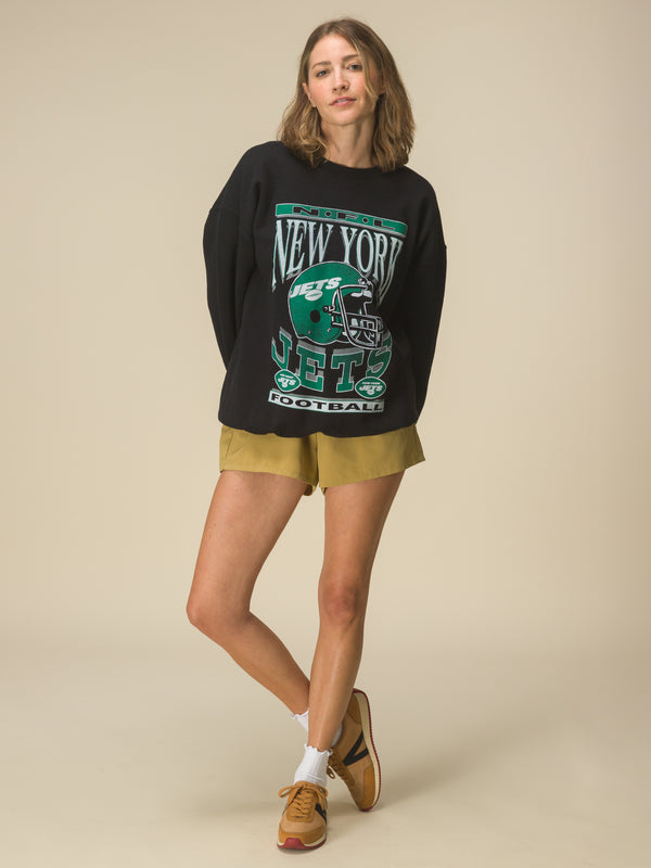 Junk Food Clothing New York Jets Helmet Flea Market Crew Black