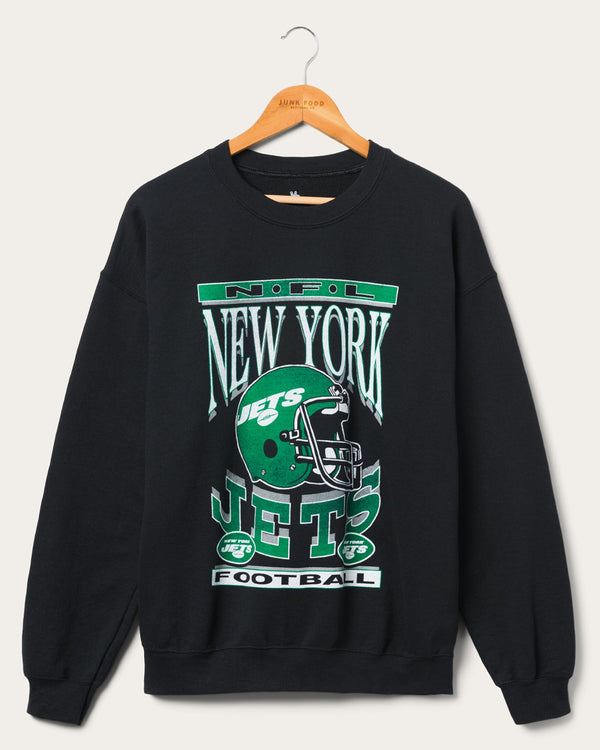 junk food clothing New York Jets Helmet Flea Market Crew Black