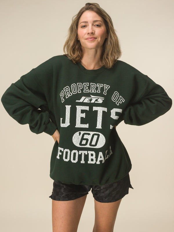 Junk Food Clothing New York Jets Property Flea Market Crew Fleece Dark Green