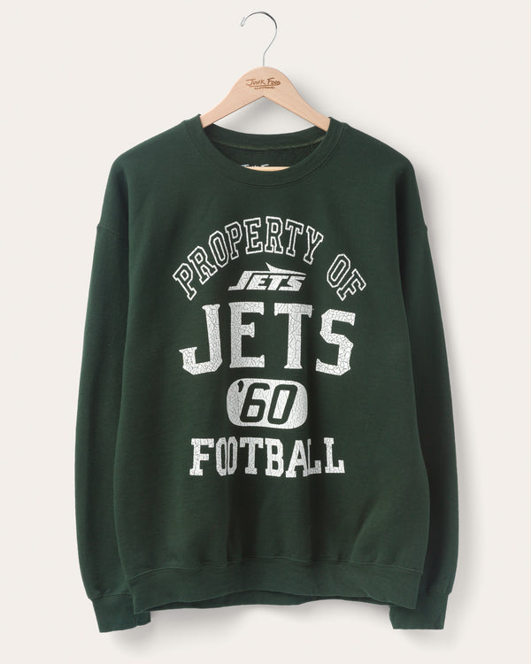 junk food clothing New York Jets Property Flea Market Crew Fleece Dark Green