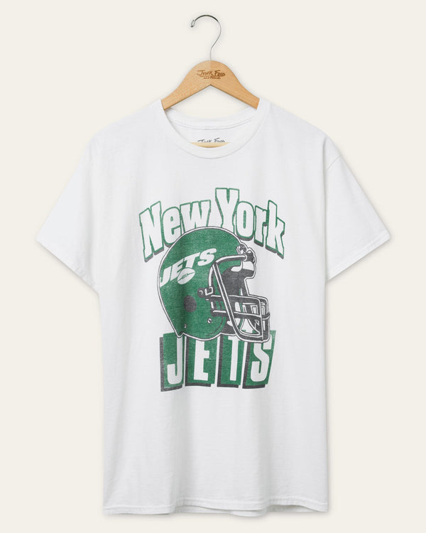 junk food clothing New York Jets Throwback Helmet Flea Market Tee White