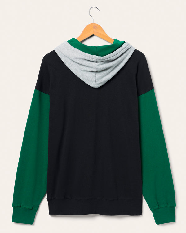 Junk Food Clothing New York Jets Tri Color Block Hoodie Midnight/Hunter/Heather Grey