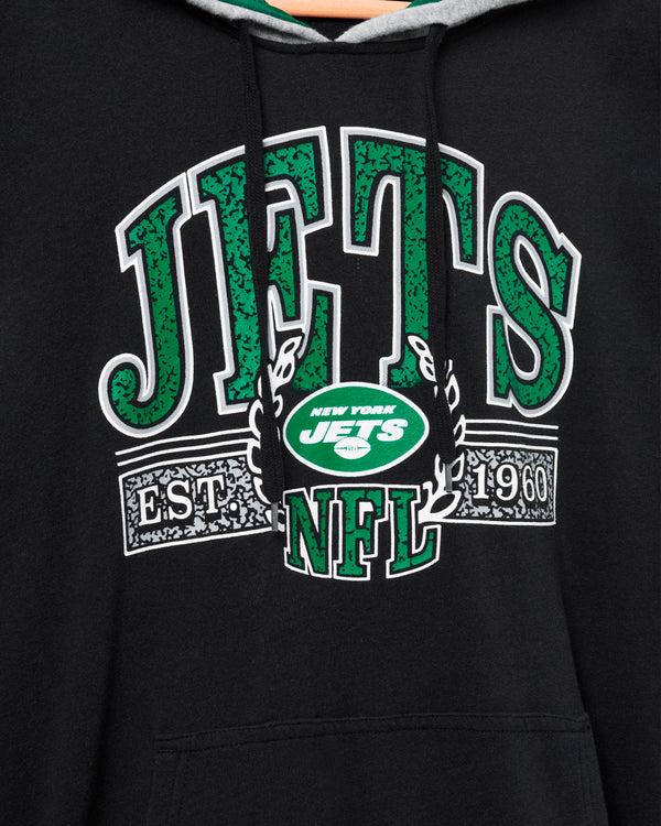 Junk Food Clothing New York Jets Tri Color Block Hoodie Midnight/Hunter/Heather Grey