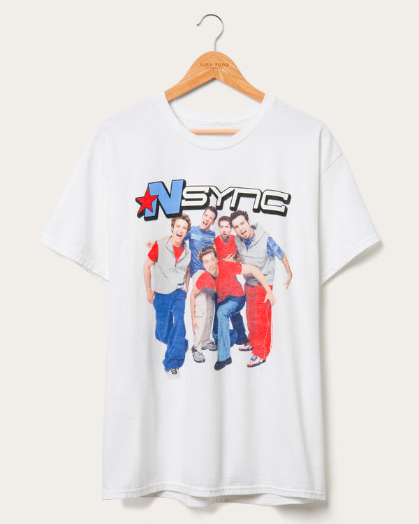 junk food clothing NSYNC 1999 US Tour Flea Market Tee White