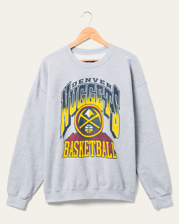 junk food clothing Nuggets Backcourt Crew Fleece Heather Gray