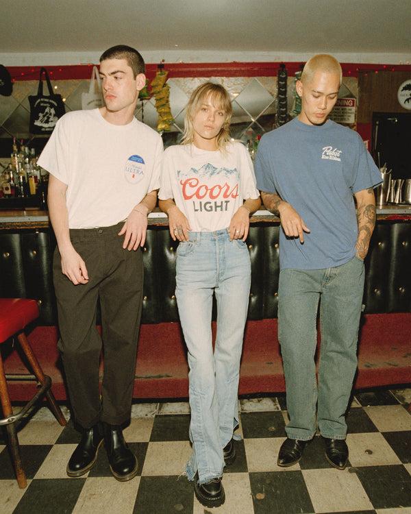 Junk Food Clothing Pabst Blue Ribbon Good Old Time Flavor Flea Market Tee Indigo Blue