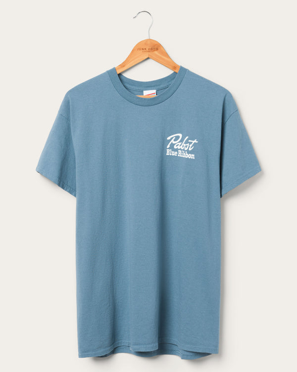 junk food clothing Pabst Blue Ribbon Good Old Time Flavor Flea Market Tee Indigo Blue