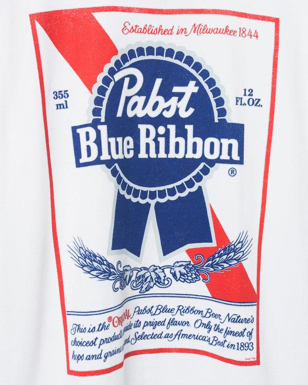 Junk Food Clothing Pabst Blue Ribbon Label Flea Market Tee White