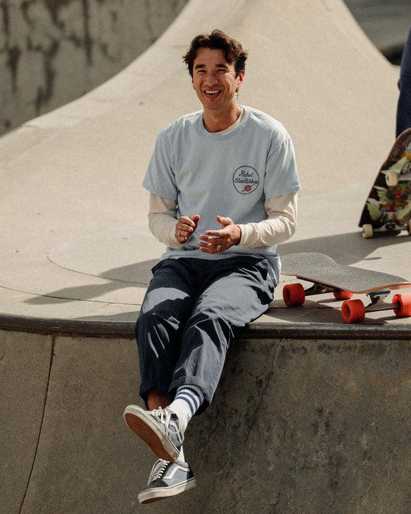 Junk Food Clothing Pabst Blue Ribbon Ring Flea Market Tee Light Blue