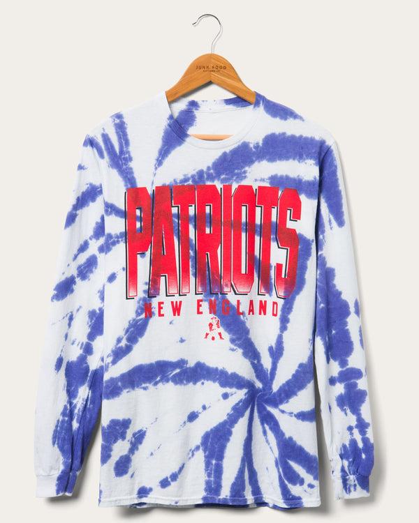 junk food clothing Patriots Game Time Tie Dye Long Sleeve LIBERTY TIE-DYE