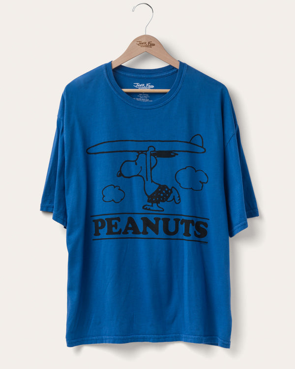 junk food clothing Peanuts Snoopy Surfboard Oversized Tee Azule