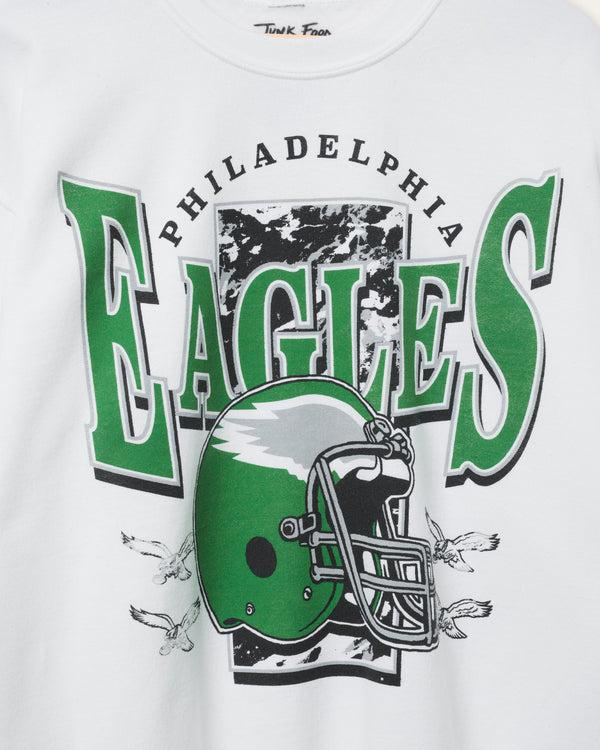 Junk Food Clothing Philadelphia Eagles Conversion Flea Market Crew Fleece White
