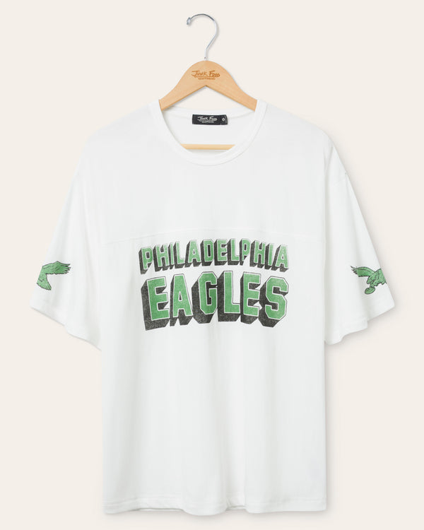 junk food clothing Philadelphia Eagles Halfback Jersey Tee Vintage White