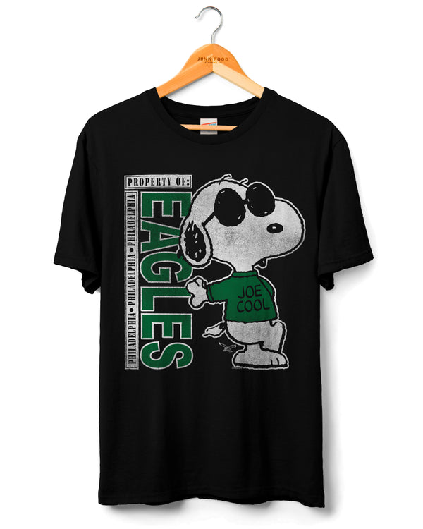 junk food clothing Philadelphia Eagles Joe Cool Vertical Tee Black