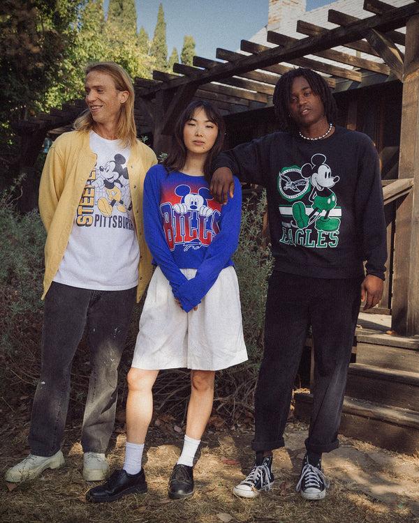 Junk Food Clothing Philadelphia Eagles Mickey Crew Fleece Black