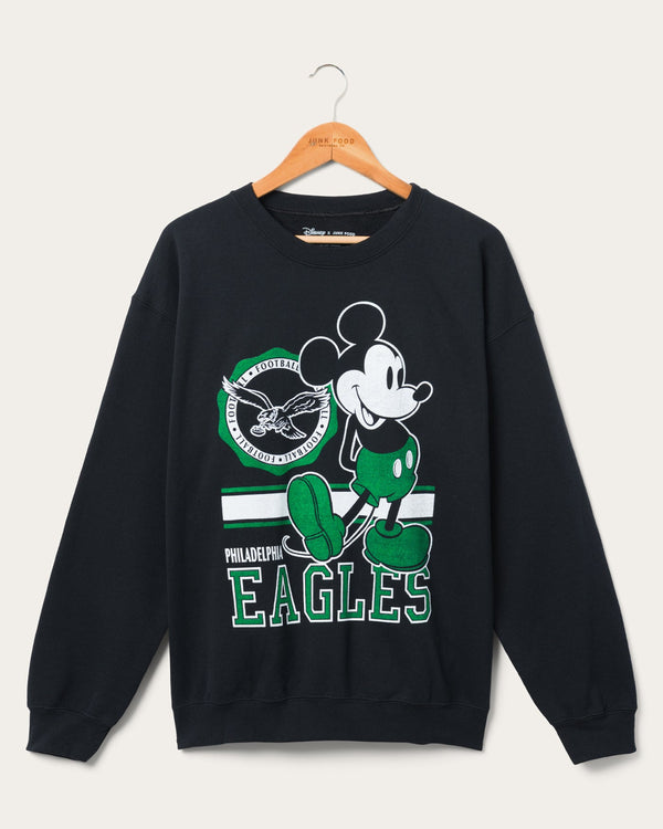 junk food clothing Philadelphia Eagles Mickey Crew Fleece Black