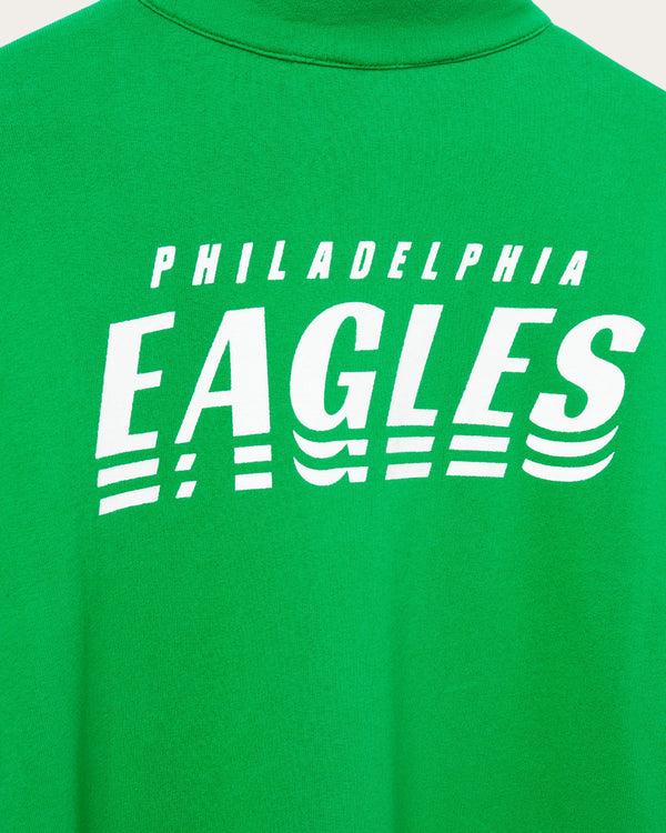 Junk Food Clothing Philadelphia Eagles Mock 1/4 Button Up Kelly