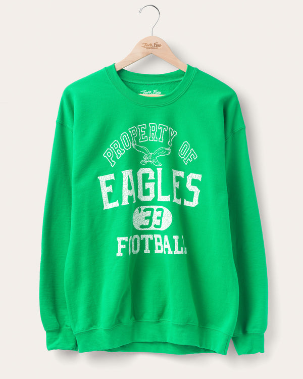 junk food clothing Philadelphia Eagles Property Flea Market Crew Fleece Irish Green